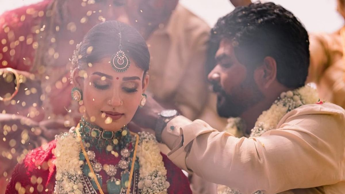 Actor Nayanthara and filmmaker Vignesh Shivan got married in a traditional ceremony in the presence of family and friends in Chennai on June 9. Credit: Instagram/@wikkiofficial
