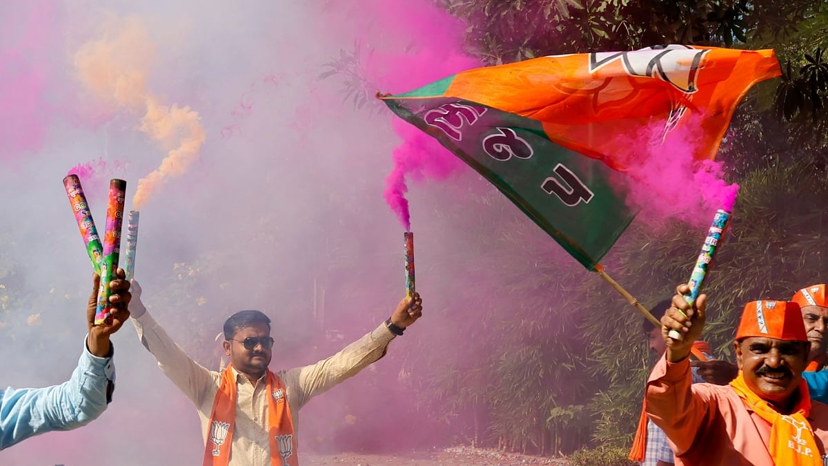 Gujarat Election Results 2022: BJP workers celebrate landslide victory