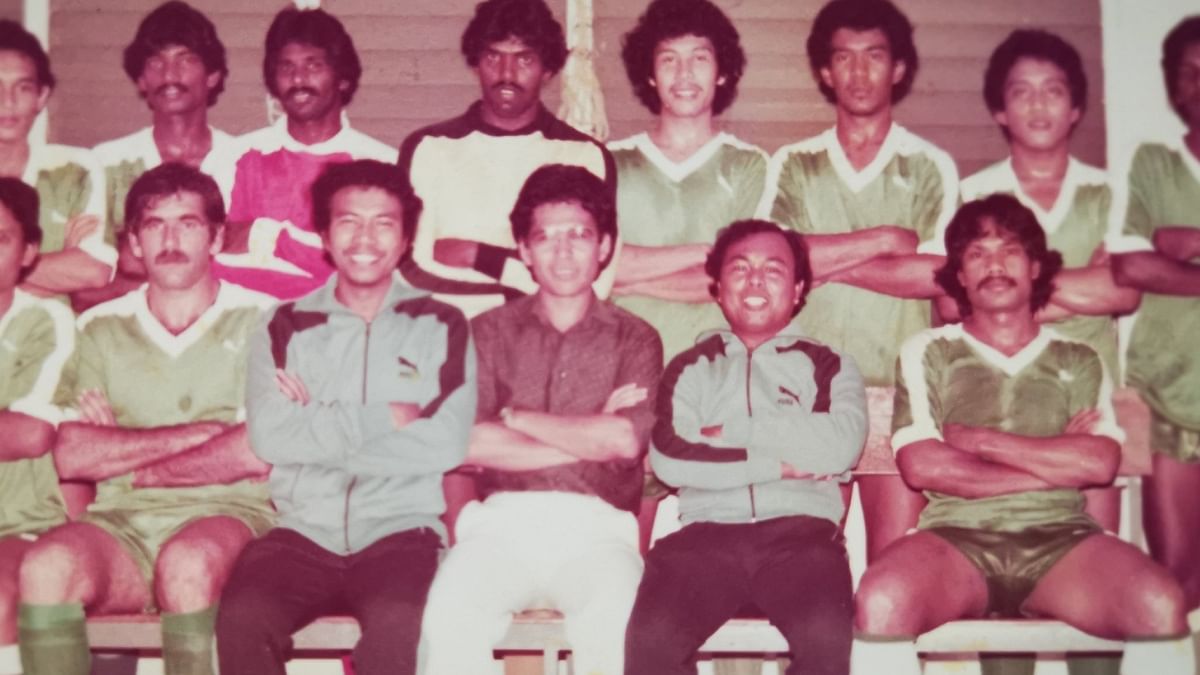 Mokhtar Dahari (bottom right) scored 89 goals for Malaysia in 142 matches. Credit: Twitter/RajagobalRg