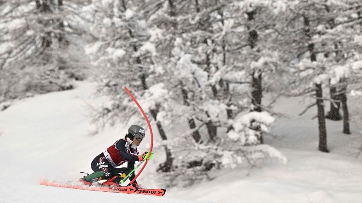 Norway's Lucas Braathen competes in the first run of the Men's Slalom event during the FIS Alpine ski World Cup in Val-d'Isere. Credit: AFP Photo