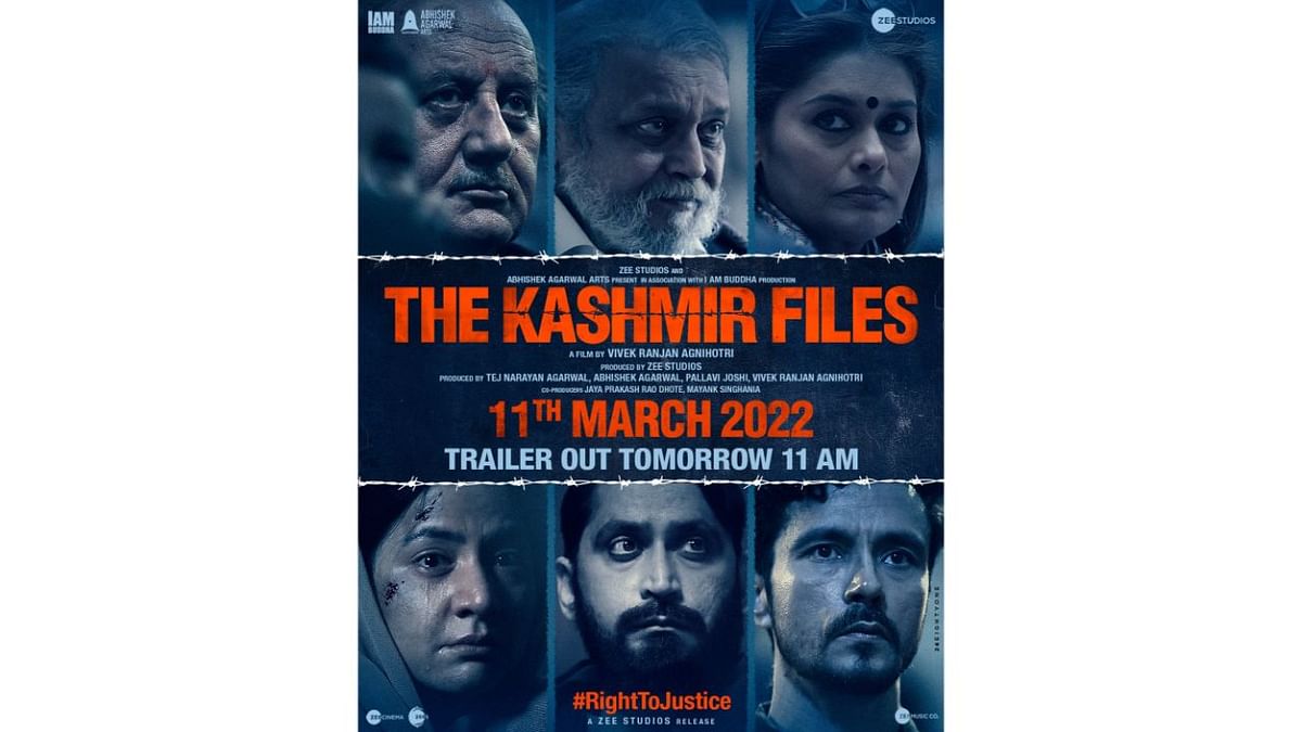 Kashmir Files - Vivek Agnihotri's movie based on the 1990s' exodus of Kashmiri Hindus from Kashmir was ranked second on the list. Credit: Special Arrangement