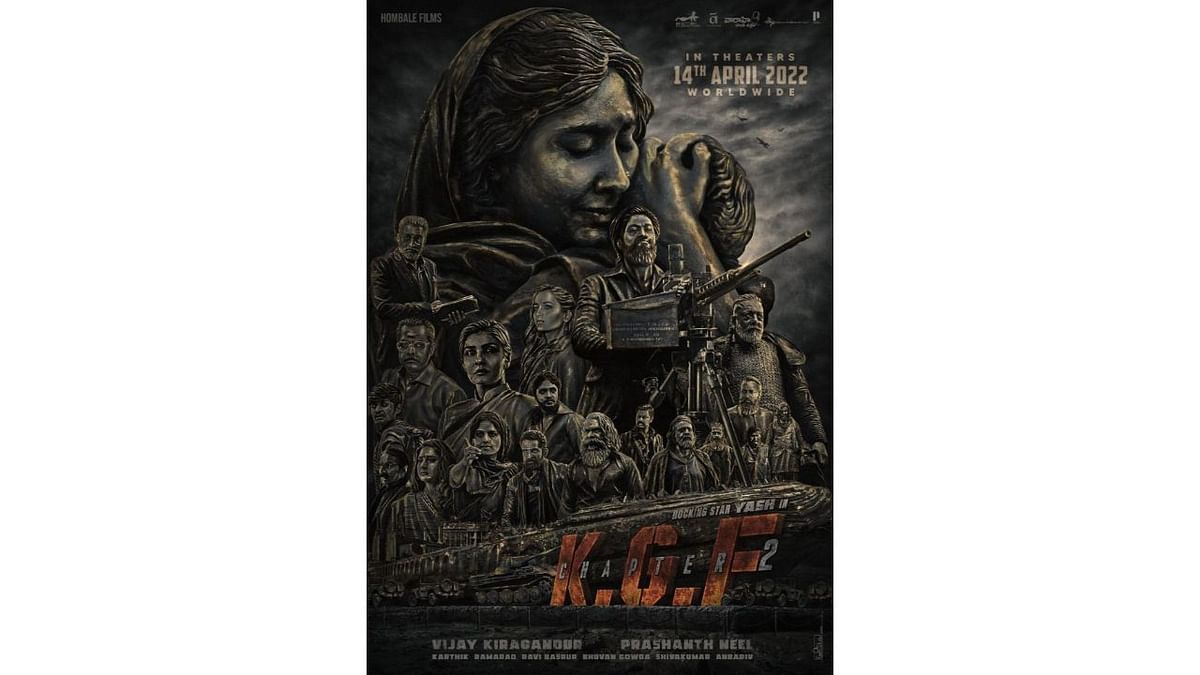 KGF Chapter 2 - The sequel to the hit film Kolar Gold Fields (KGF), titled 'KGF: Chapter 2', starring Yash is the third most popular Indian film on IMDb. Credit: Twitter/@KGFTheFilm