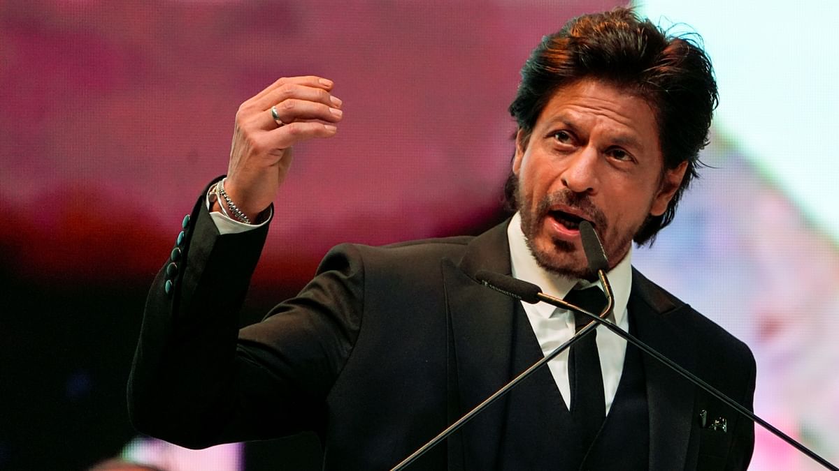 Shah Rukh Khan addresses during the inauguration of 28th Kolkata International film festival in Kolkata. Credit: AFP Photo