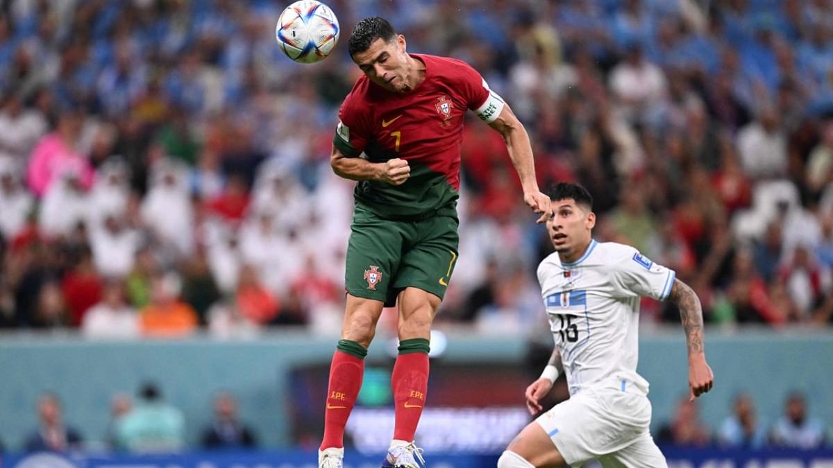 While Messi started the World Cup campaign with a loss, Ronaldo was courting his own controversy, claiming to have headed a ball into the net, which later turned out to have been scored by teammate Bruno Fernandes. FIFA tech had to confirm the Portuguese hadn't scored the opener. Credit: AFP Photo