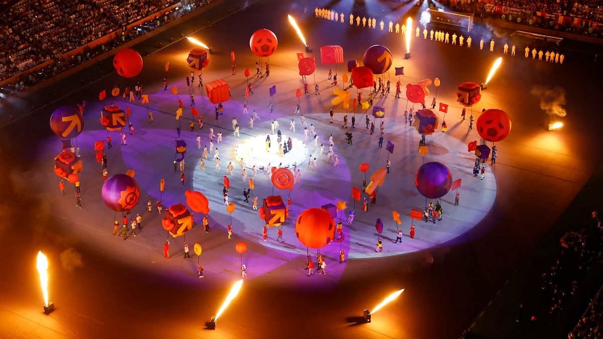 Performers in their elements during the FIFA World Cup Qatar 2022 closing ceremony. Credit: Reuters Photo