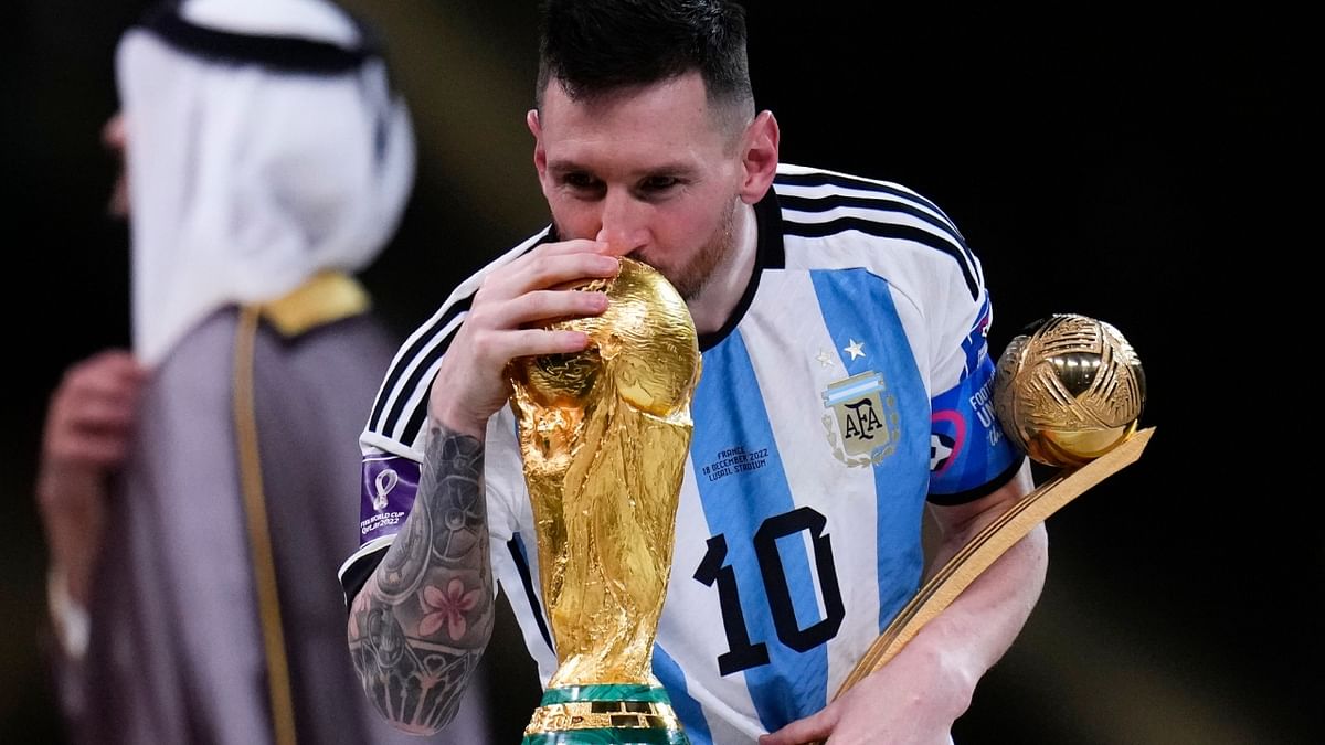 Lionel Messi led Argentina to World Cup glory with a penalty shootout triumph over France after an epic final in Doha finished 3-3 in extra-time. Messi's virtuoso performance sealed his status as one of the greatest players of all time, joining fellow icons Pele and Diego Maradona in an elite group. The final has gone down as a modern classic, coming at the conclusion of one of the most controversial tournaments ever staged. Credit: AP Photo