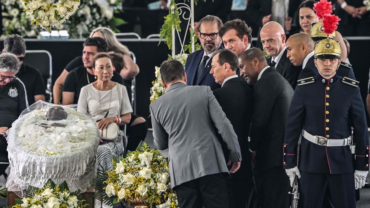 Among those who attended were FIFA president Gianni Infantino, and the chief of South America's CONMEBOL football confederation, Alejandro Dominguez. Credit: AFP Photo