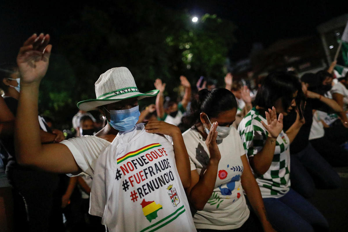 Protests following the arrest of Santa Cruz governor and right-wing opposition leader Luis Fernando Camacho, in Santa Cruz de la Sierra. Credit: Reuters Photo