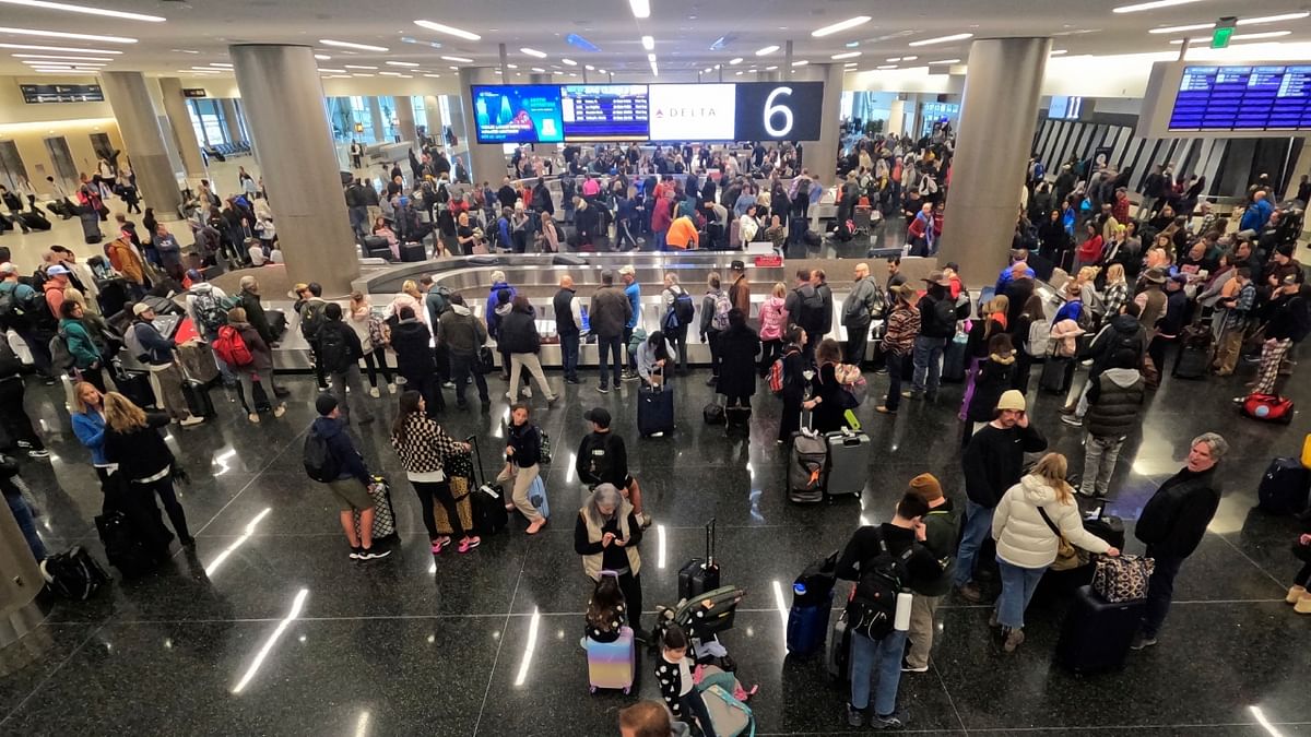 Third spot was grabbed by Salt Lake City International Airport (SLC) in Utah, US. The airport that serves more than 26 million passengers a year clocked 83.87 per cent on-time departures with 226,545 flight operations in 2022. Credit: AP Photo