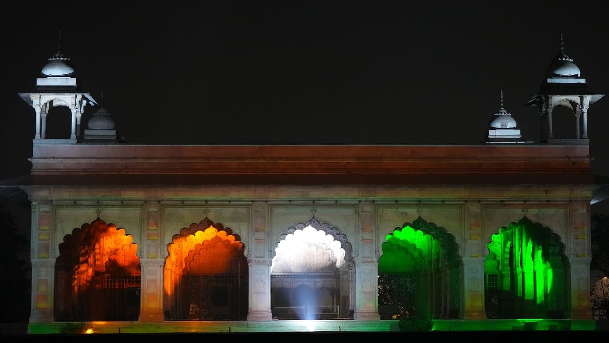 The event was showcased at different monuments inside Red Fort starting with Naubat Khana, moving to Deewan-e-Aam and then to Deewan-e-Khas. Credit: PTI Photo