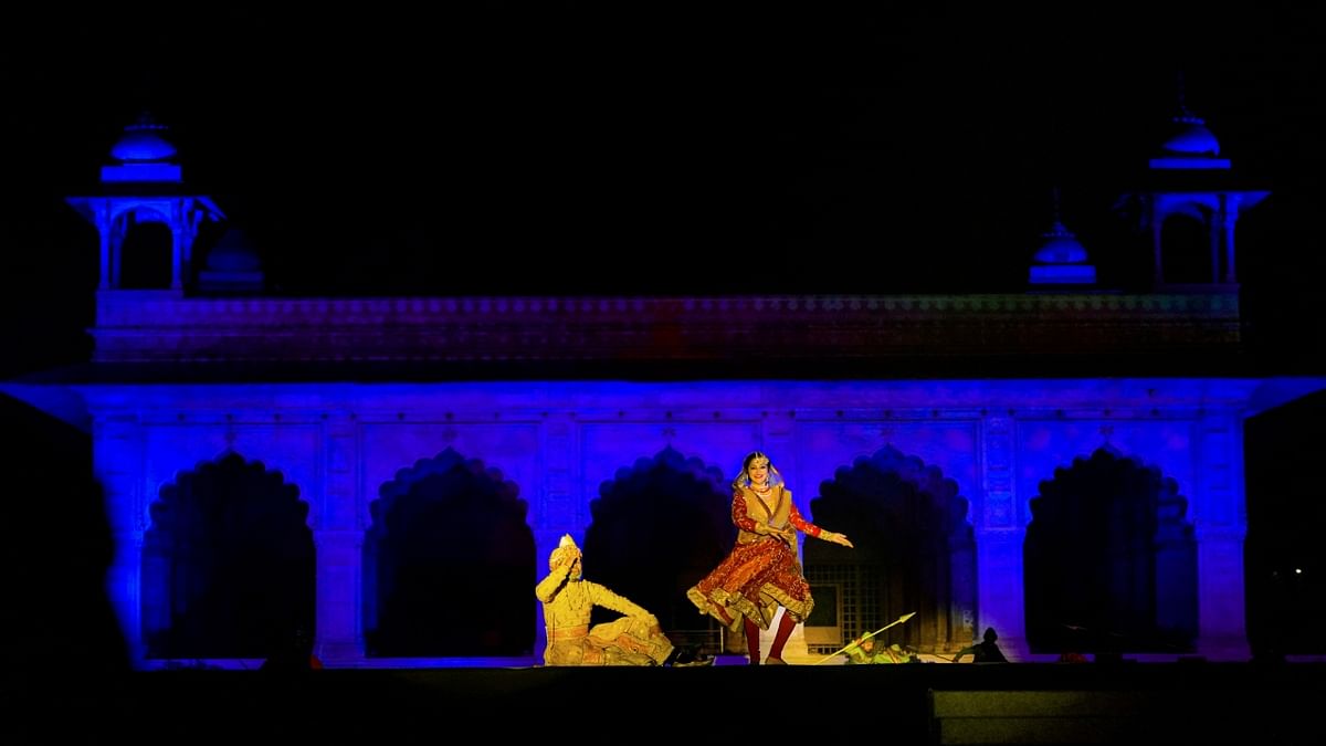 Artists perform during the Light and Sound Show. Credit: PTI Photo