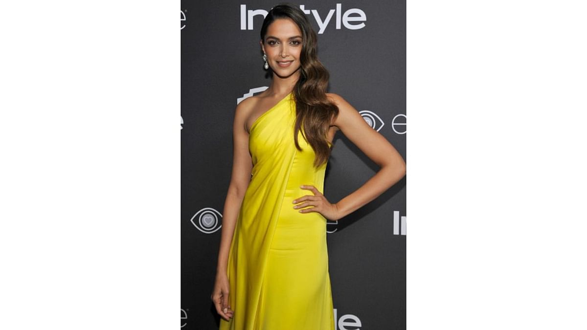 Deepika Padukone was the second Indian star to grace the 2017 Golden Globe red carpet. She was seen wearing a yellow Ralph Lauren gown. Credit: Special Arrangement