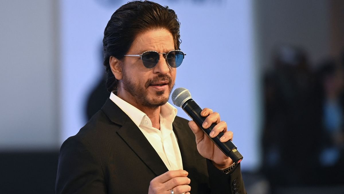 Shah Rukh Khan speaks during the launch. Credit: AFP Photo