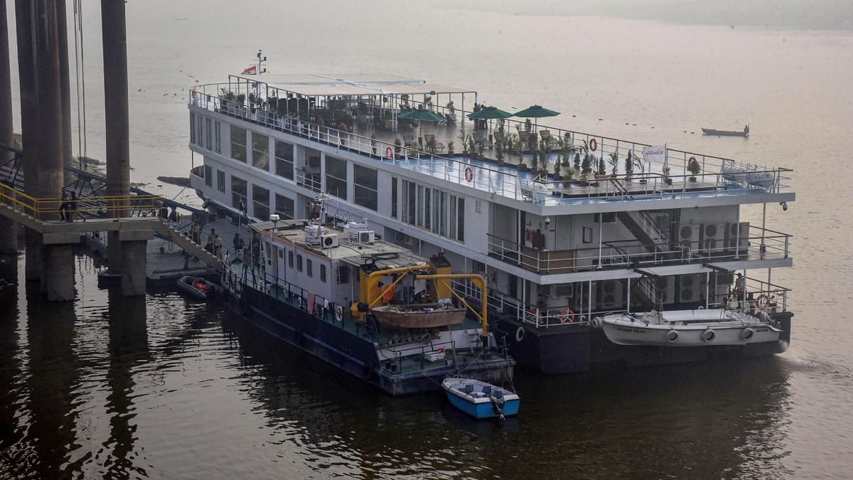 MV Ganga Vilas began its first journey from Varanasi and will sail around 3,200 km in 51 days to reach Dibrugarh in Assam via Bangladesh, traversing across 27 river systems in the two countries. Credit: PTI Photo