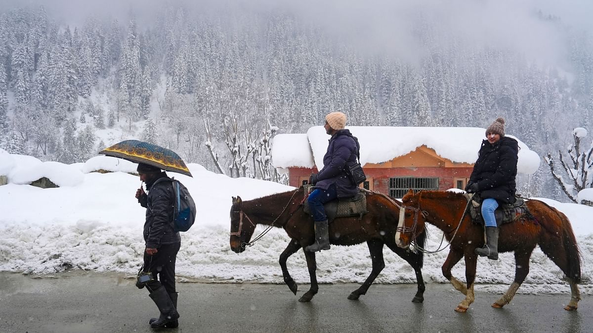 The IMD officials said many areas in the plains of Kashmir also received intermittent light rain. Credit: PTI Photo