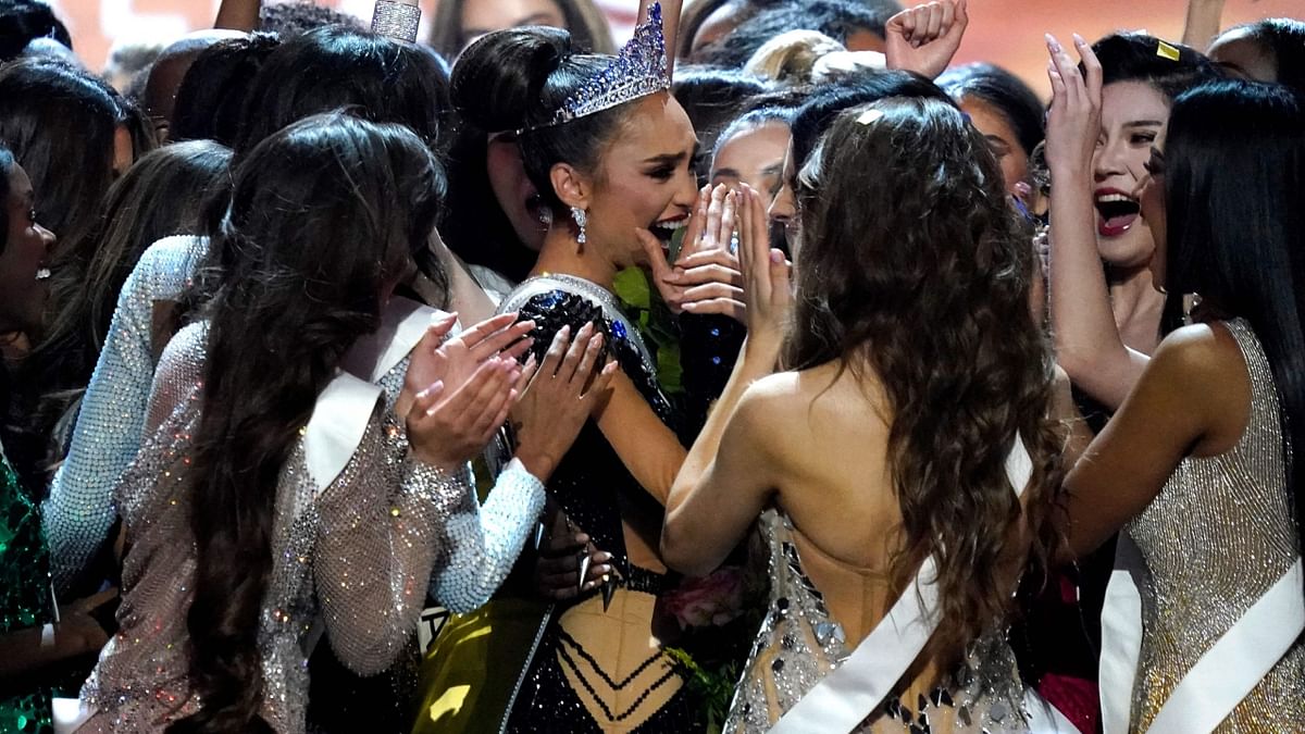 R'Bonney Gabriel could not control her emotions after winning the 71st Miss Universe competition at the New Orleans Ernest N. Morial Convention Center in New Orleans, Louisiana. Credit: AFP Photo
