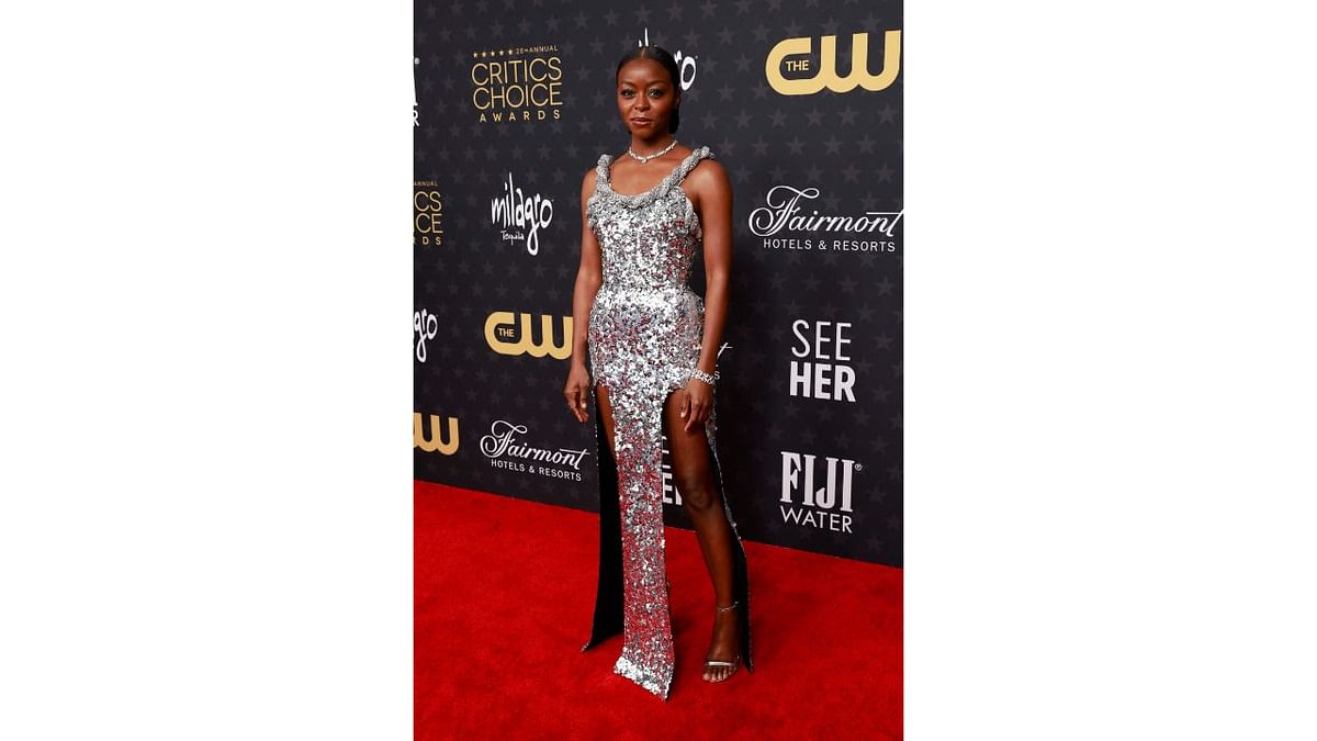 Danielle Deadwyler graced the red carpet in a silver sequined dress by Louis Vuitton, and surely a sequined dress can never go wrong at a party, can it? Credit: AFP Photo