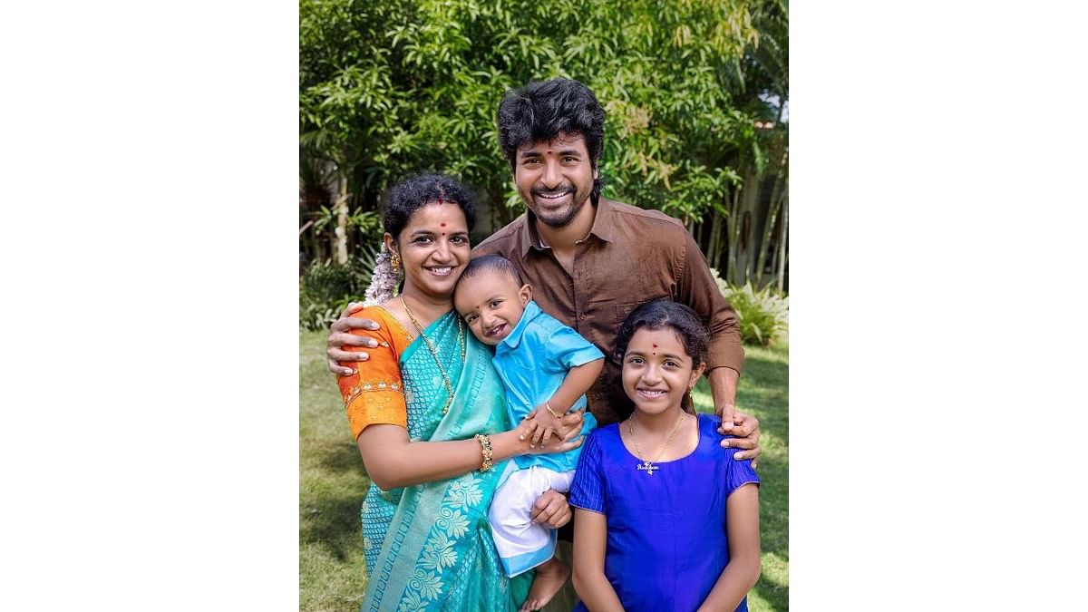 Kollywood prince Sivakarthikeyan posted a family picture from their Pongal celebrations at home. Credit: Instagram/@sivakarthikeyan