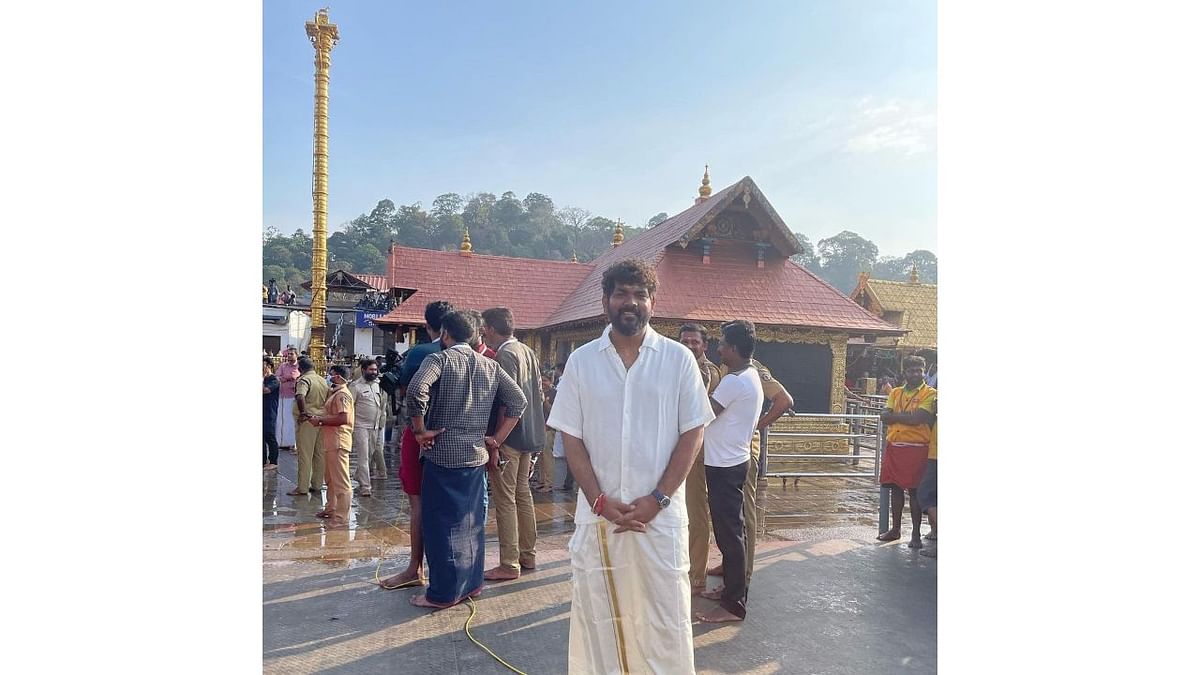 Filmmaker Vignesh Shivan went on a pilgrimage to Sabarimala on the occasion. Credit: Instagram/@wikkiofficial