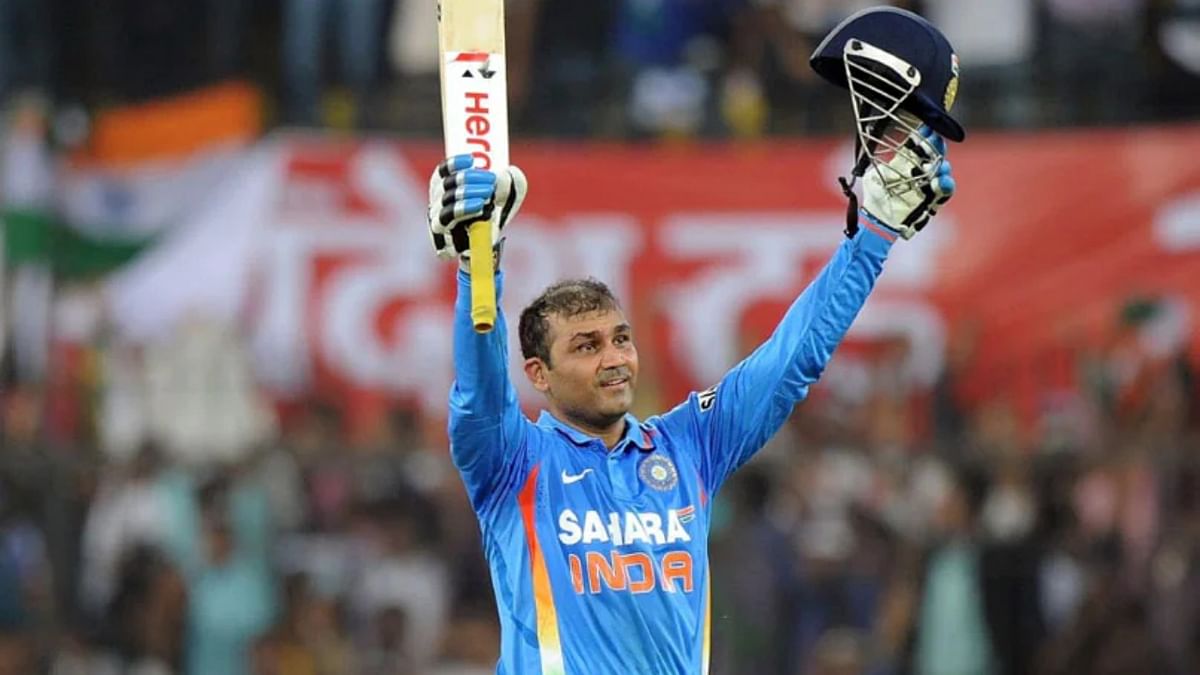 Virender Sehwag: Sehwag, who is known for his powerful hitting, smashed 219 against West Indies at the Holkar Cricket Stadium in Indore on December 8, 2011. He became the second player in the history of ODI cricket to score a double century. Credit: AP Photo