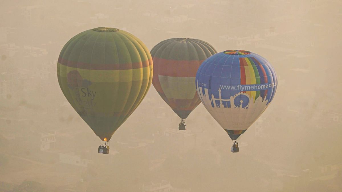 This hot air balloon event offers the eye-soothing views on the banks of the River Ganga. Credit: PTI Photo