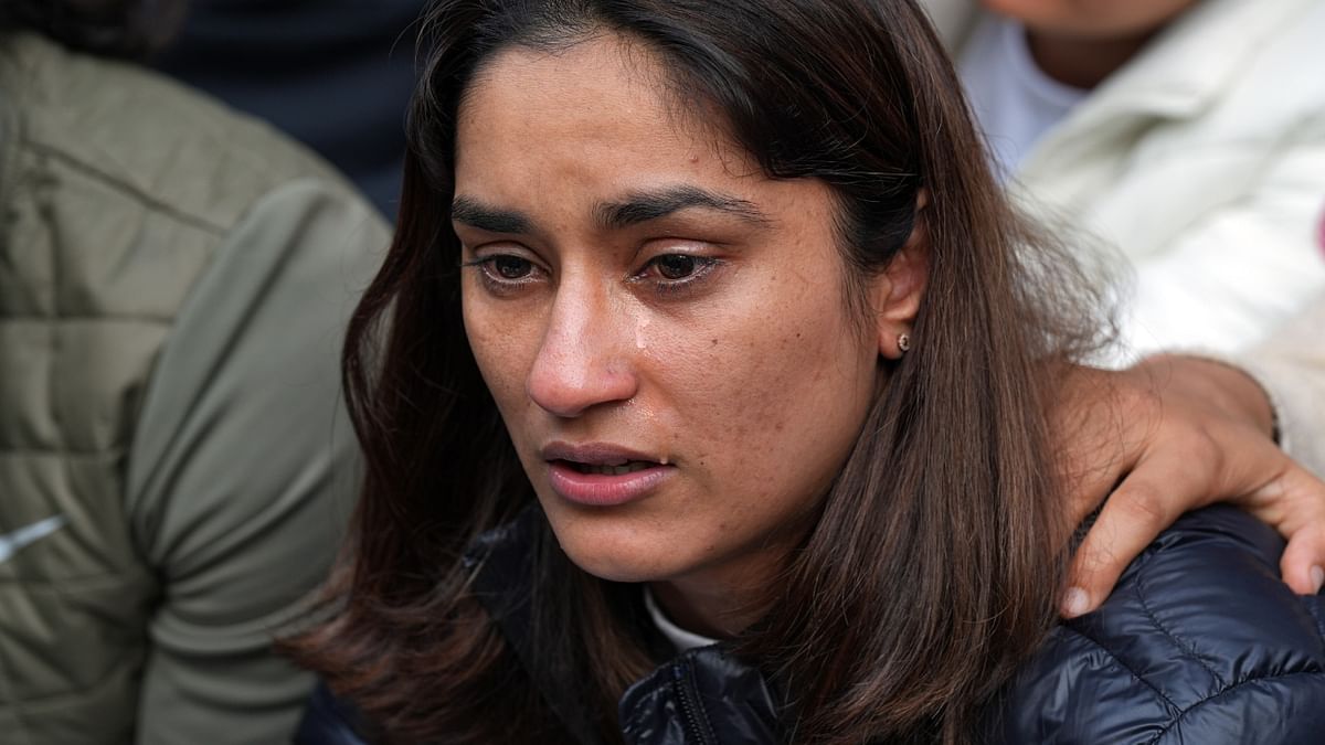 Triple Commonwealth Games gold medallist Vinesh Phogat accused her federation chief and several coaches of sexually harassing multiple athletes. She made these allegations while interacting with media at a public protest which was backed by several other top wrestlers. Credit: PTI Photo