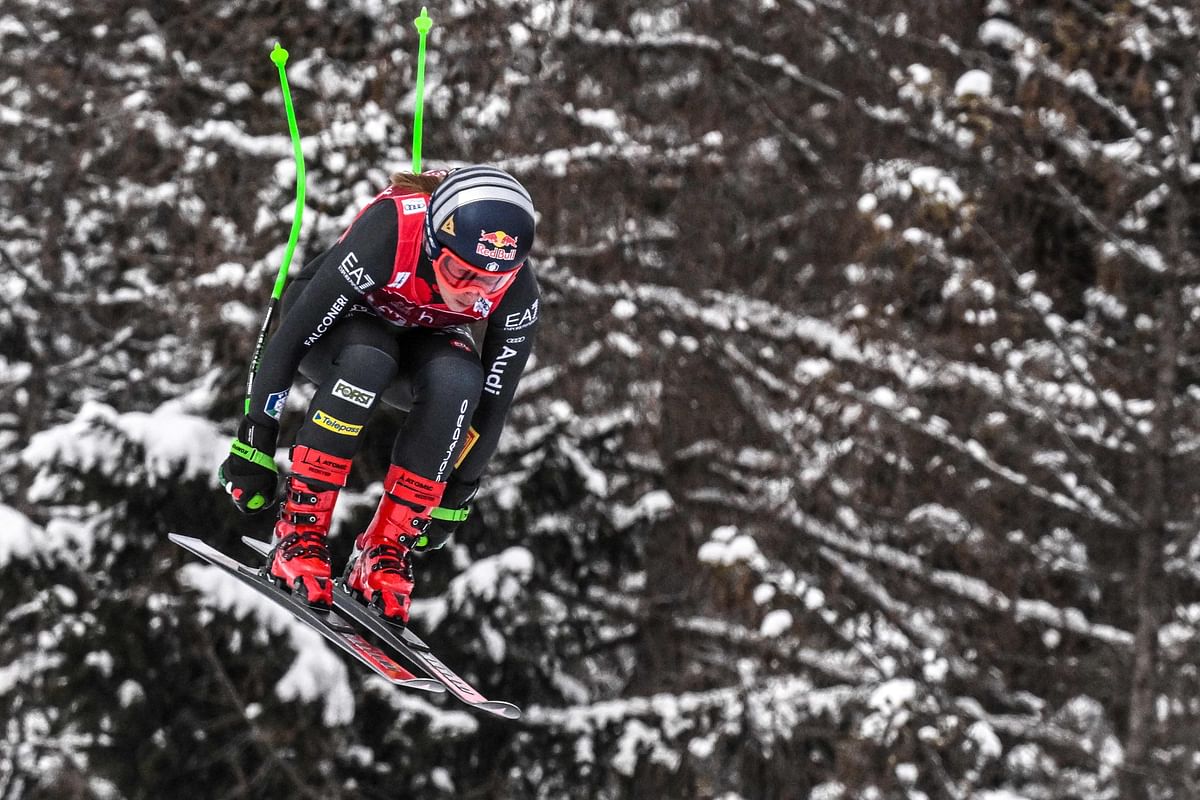 Italy's Sofia Goggia competes in the Women's Downhill as part of the FIS Alpine World Ski Championships in Cortina d'Ampezzo, Italian Alps. Credit: AFP Photo