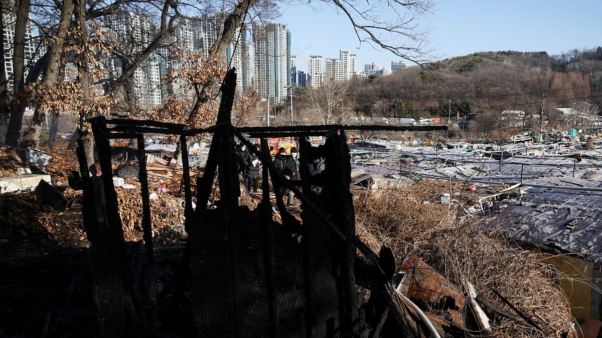 Guryong village, located near some of Seoul's most expensive real estate, has often been damaged by fire over the years, a vulnerability that has been linked to its tightly packed homes built with materials that easily burn. Credit: Reuters Photo