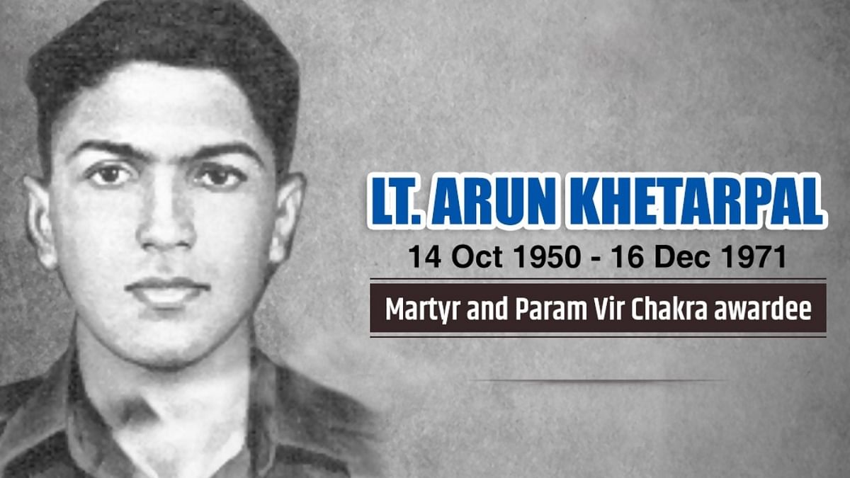 Arun Khetarpal: Second Lt Arun Khetarpal made the supreme sacrifice for the Indian Army during the 1971 War with Pakistan in The Battle of Bassantar. He was awarded the hallowed PVC, India's highest wartime honour. He was just 21 when he destroyed seven Pakistan Patton tanks in the battle. Credit: Twitter/@INCIndia