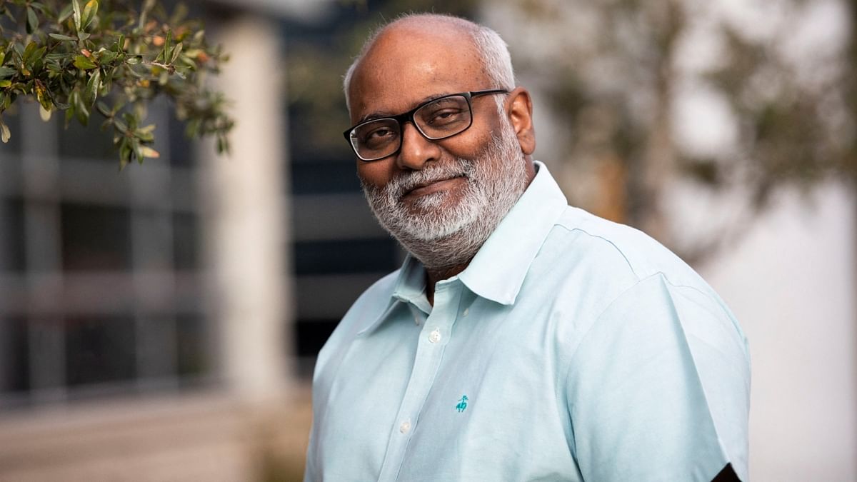 Music composer MM Keeravani, whose 'Naatu Naatu' song in film 'RRR' won the Golden Globe award and got an Oscar nomination, is honoured with the fourth-highest civilian award of India, Padma Shri. Credit: Reuters Photo