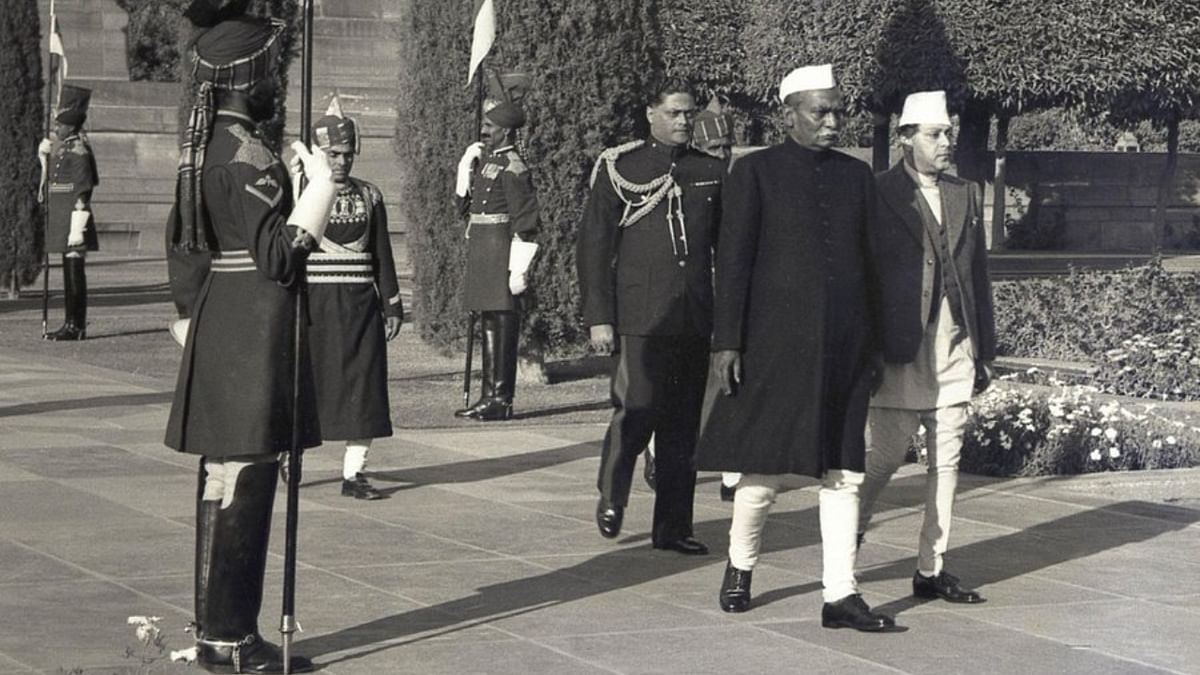 King Tribhuvan of Nepal was the Guest of Honour for the Republic Day in 1951. Credit: Twitter/@POI13