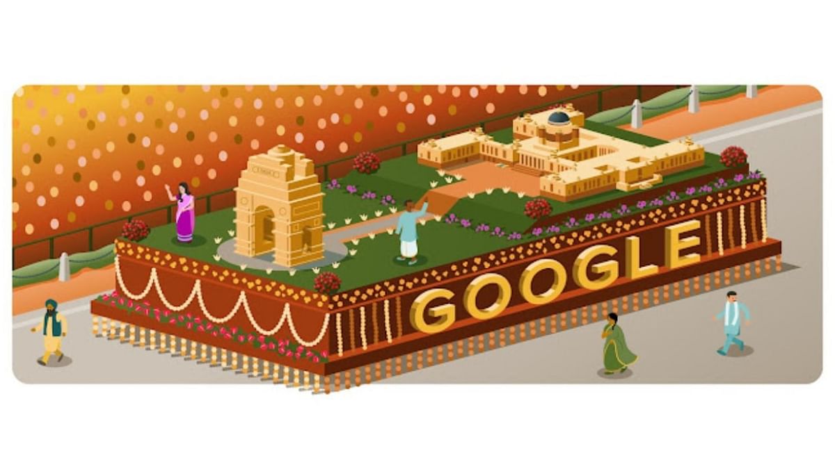 The 66th Republic Day doodle featured a tableau showcasing the India Gate and Rashtrapati Bhavan, two New Delhi landmarks that are symbolic of the Republic of India. Credit: Google Photo