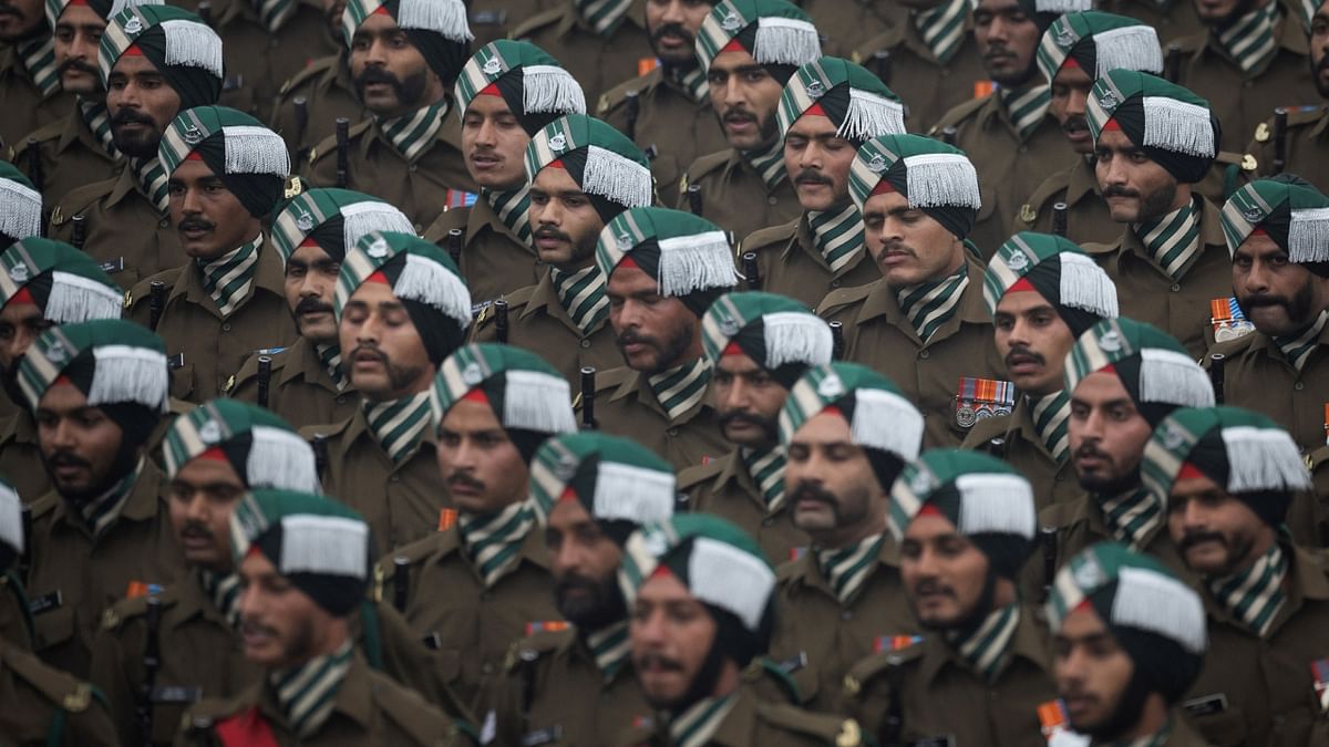 Indian soldiers march during the Republic Day parade in New Delhi. Credit: Reuters Photo