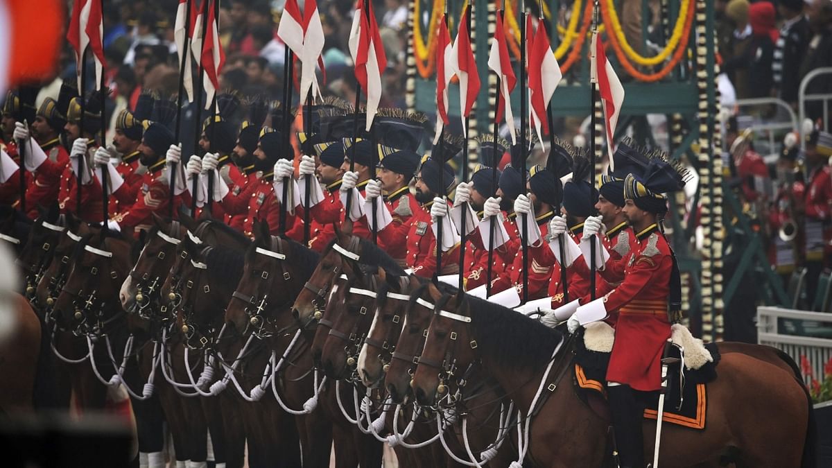 Indian President’s body guard stand guard during India’s 74th Republic Day parade in New Delhi. Credit: AFP Photo