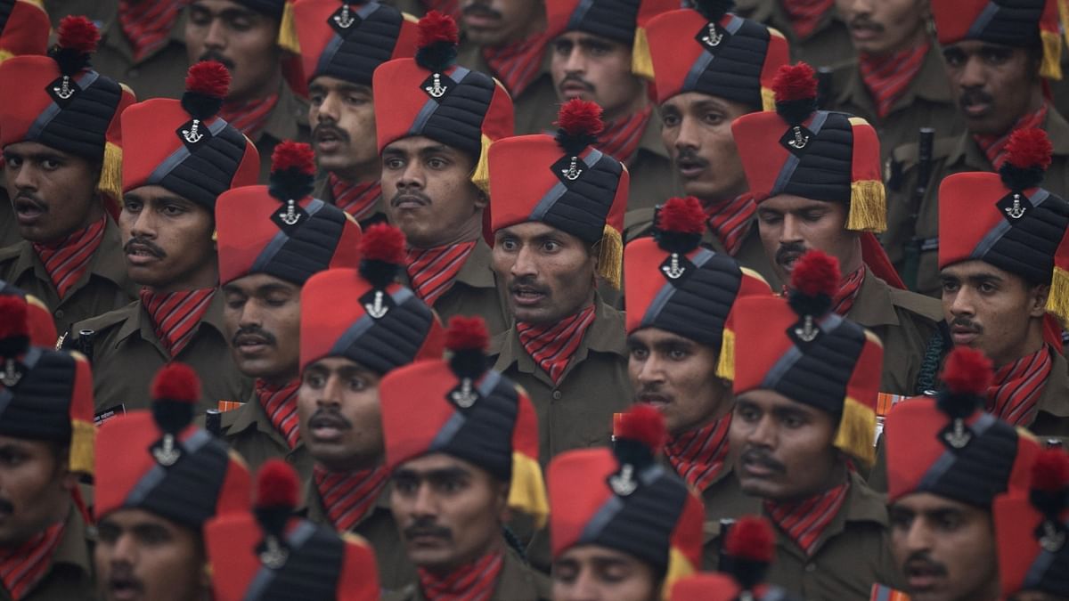 Indian soldiers march during the 74th Republic Day celebrations in New Delhi. Credit: Reuters Photo