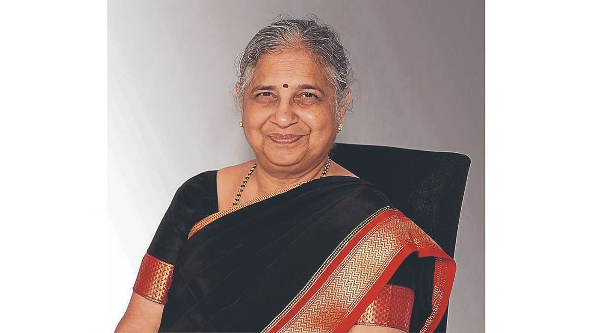 Infosys founder NR Narayanamurthy’s wife Sudha Murthy was named as one of the nine recipients of India's third-highest civilian award, the Padma Bhushan. Credit: DH Pool Photo