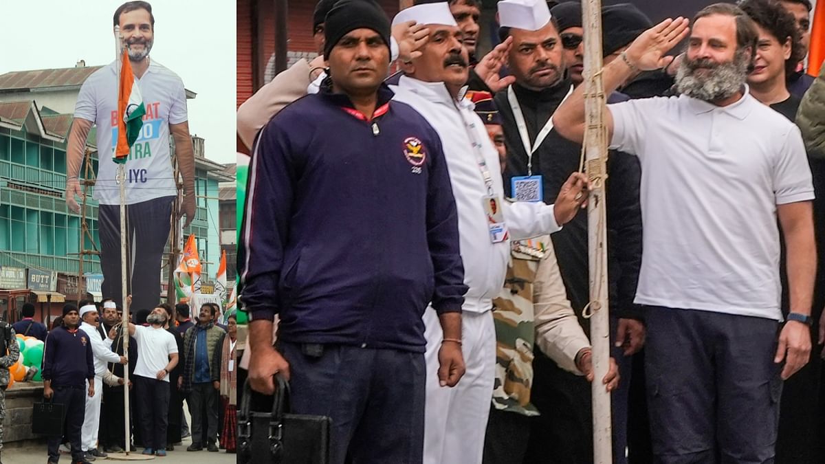 In Pics: Rahul Gandhi hoists tricolour at Srinagar's Lal Chowk