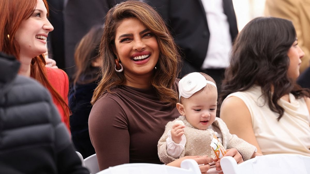 Nick Jonas and Priyanka Chopra Jonas' daughter, Malti Marie Chopra Jonas made her first first public appearance on Tuesday (January 31) at the Hollywood Walk of Fame ceremony. Credit: Reuters Photo