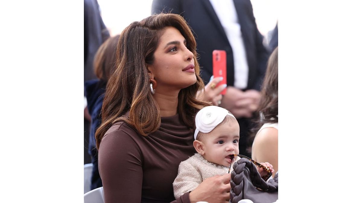This is apparently the first time Priyanka revealed Malti Marie's face to the media and fans. Credit: Reuters Photo