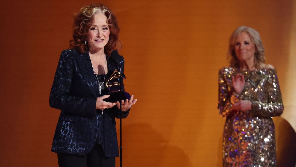 American singer Bonnie Raitt walked away with Song of the Year award for her song 'Just Like That'. Credit: Reuters Photo