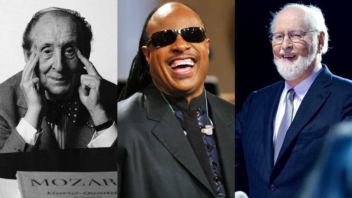 Musicians Vladimir Horowitz, Stevie Wonder and John Williams have 25 Grammy wins and are the sixth artists to have maximum Grammy Award wins. Credit: Getty Images