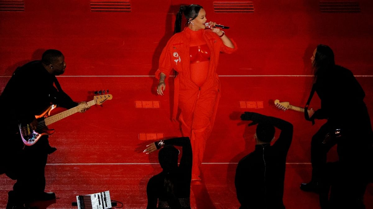 Rihanna concluded her Super Bowl set with 'Diamonds' as fireworks lit up the sky around the stadium. Credit: Reuters Photo
