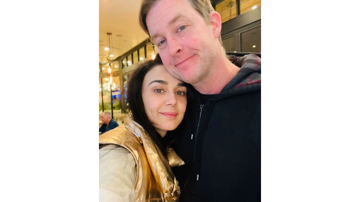 Preity Zinta shared an adorable picture with her husband Gene Goodenough on Valentine's Day. Credit: Instagram/@realpz