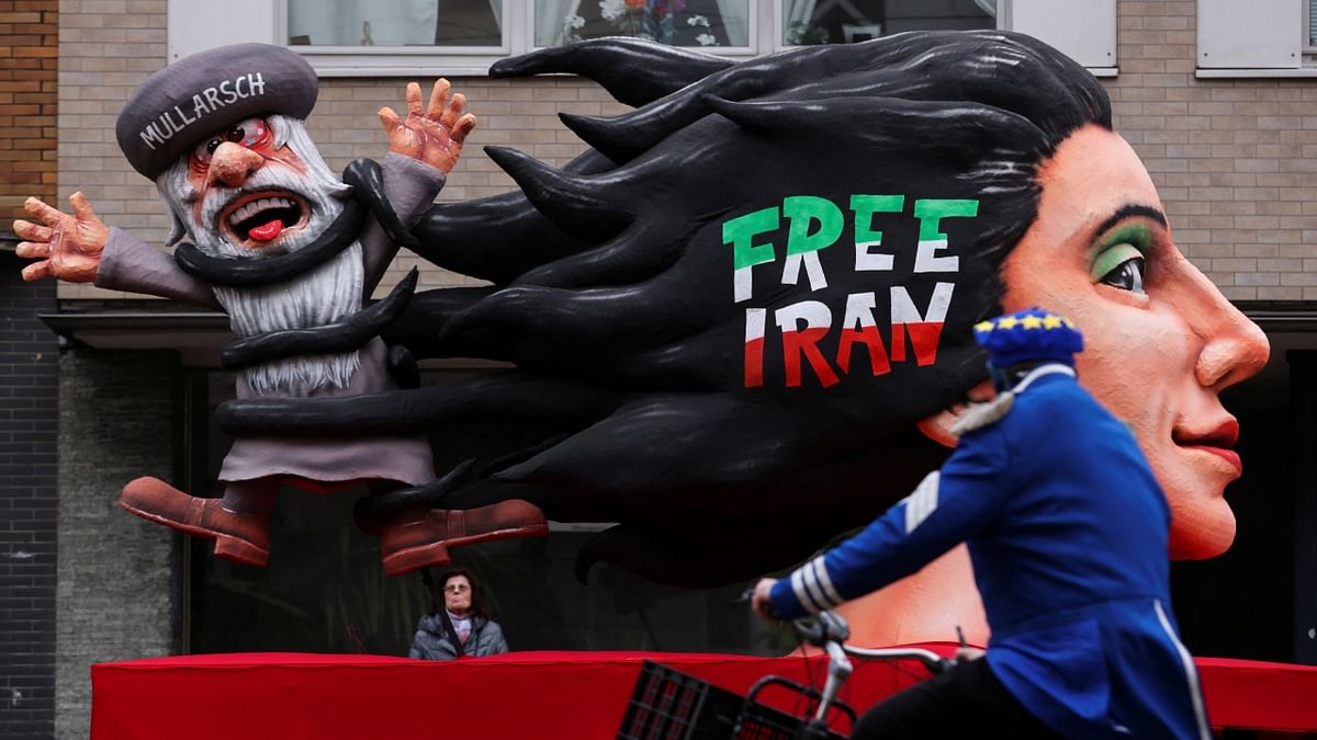 A float titled 'Free Iran' was also seen at the carnival. Credit: Reuters Photo