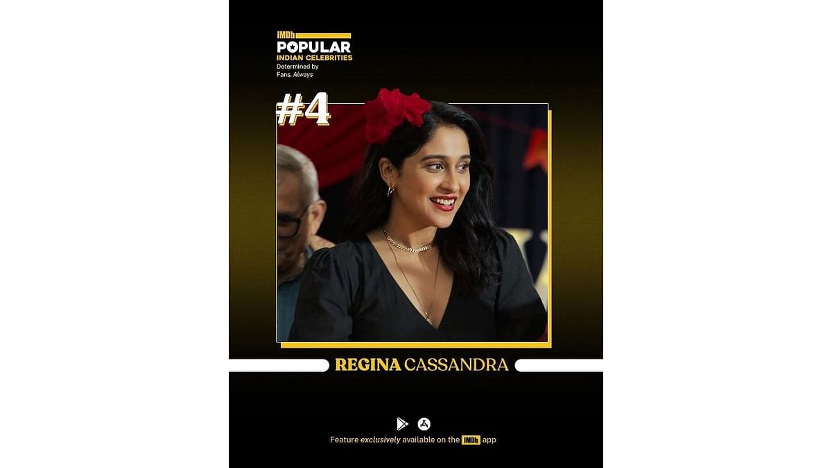 OTT queen Regina Cassandra impressed everyone with her last outing as an IPS officer in web series 'Jaanbaaz Hindustan Ke' and was positioned fourth on the list. Credit: Special Arrangement