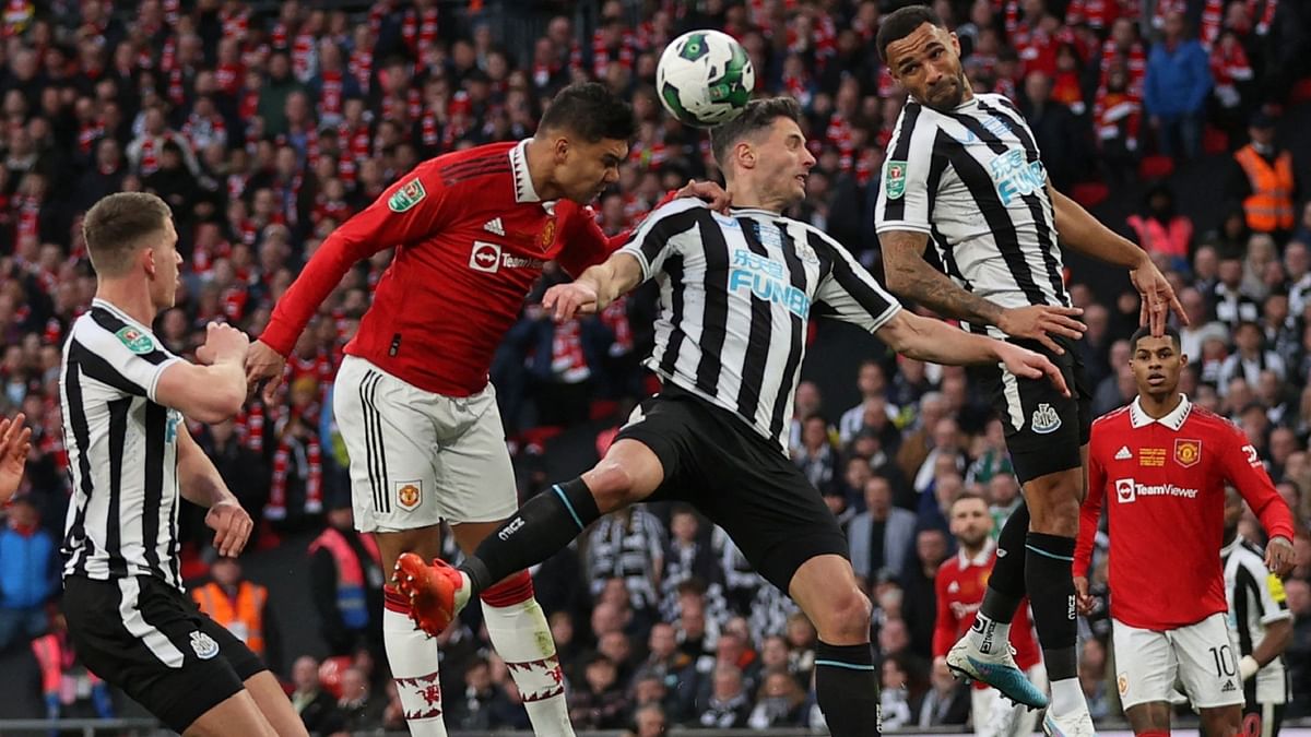 A header by Casemiro followed by an own goal by Sven Botman late in the first half silenced the hordes of Newcastle fans who flocked to the capital full of optimism as Manchester United went on to lift the trophy for a sixth time with relative ease. Credit: AFP Photo
