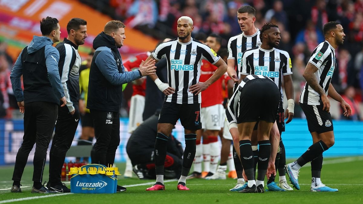 Much of the build-up was about Newcastle's first appearance in a major final since 1999 and an uptick in their fortunes instigated by Eddie Howe since a 2021 Saudi Arabia-led takeover. Credit: Reuters Photo