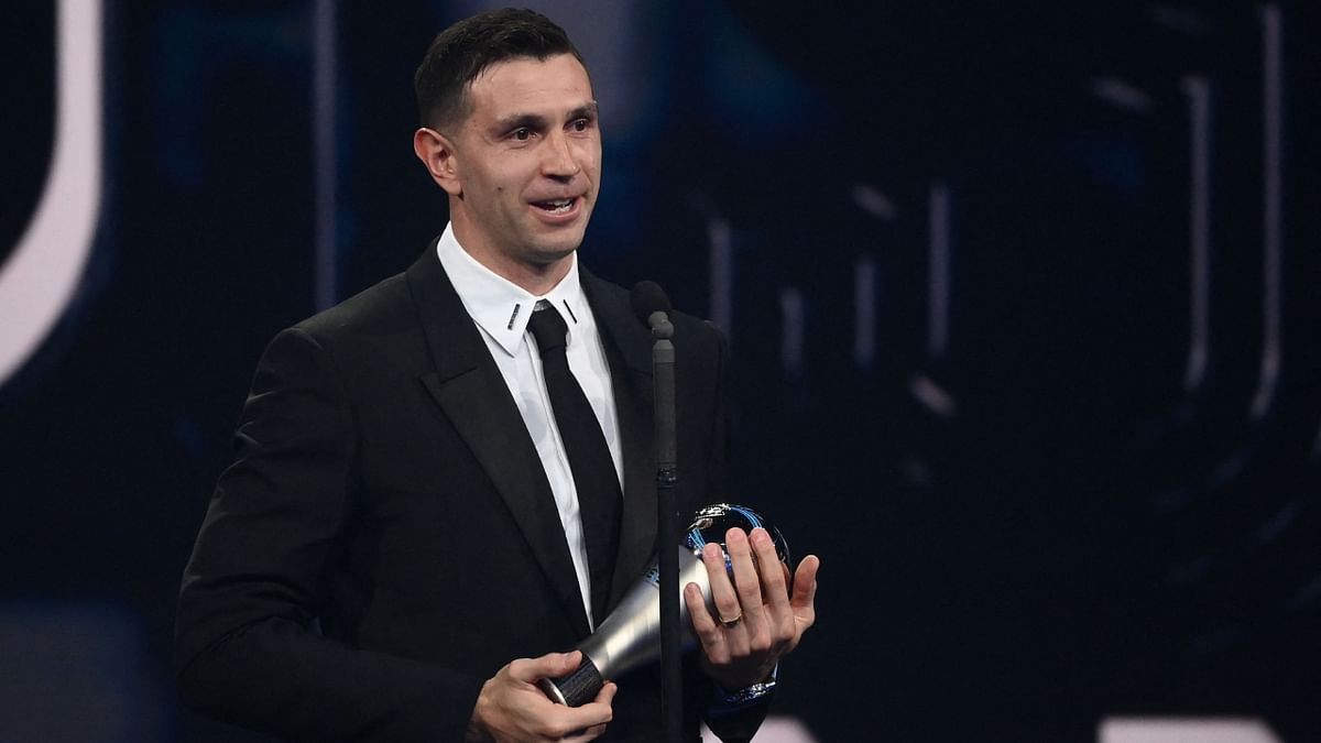 The Best FIFA Men’s Goalkeeper - Thanks to his heroic role in Argentina's World Cup win in Qatar, goalkeeper Emiliano Martinez bagged the men's goalkeeper award at The Best FIFA Awards 2022, held in Paris. Credit: AFP Photo