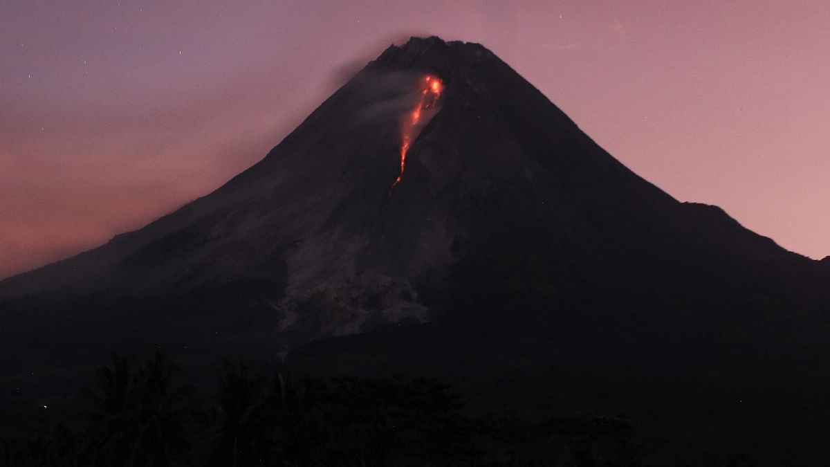 Lava spews out of Mount Merapi in Srumbung, Magelang, Central Java, Indonesia. Credit: AFP Photo
