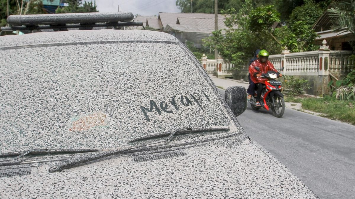 A car covered with ash after an eruption from Mount Merapi, Indonesia’s most active volcano, in Dukun village, Magelang, Indonesia. Credit: AFP Photo